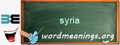 WordMeaning blackboard for syria